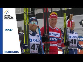 Highlights bolshunov puts pressure on klaebo men's 15 km falun fis cross country