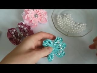 М к бабочки и бантики с бусинками m butterflies and bows with beads