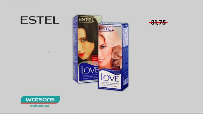 Економ разом з watsons! обирай до 4 грудня крем фарбу для волосся love intense від estel всього за 19 грн!