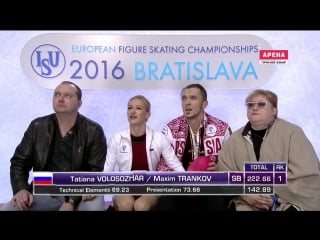 2016 european championships pairs fp tatiana volosozhar maxim trankov