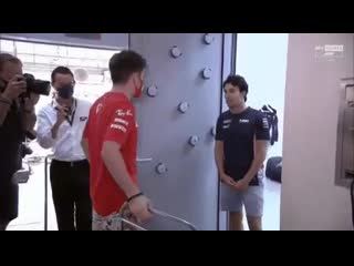 Charles leclerc and checo perez