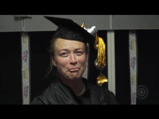 Emily sonnett is missing her university of virginia graduation this weekend so her teammates staged their own rendition