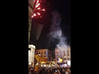 Celebrating an independence vote for catalonia barcelona