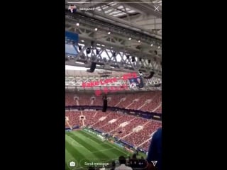 Bts’ fake love being played in the worldcup stadium