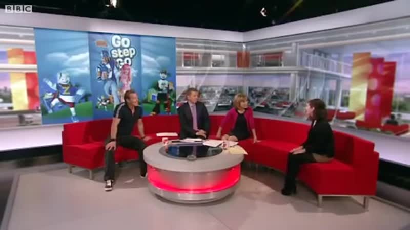 Magnus scheving & julianna mauriello at bbc breakfast (lazytown)