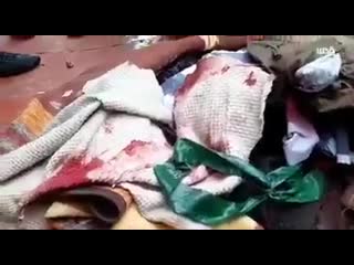 #video of clothes of the three palestinian victims who got shot by iof after car accident in ramallah two killed, one injured