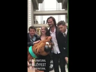 @jensenackles @jarpad @mishacollins and @scoobydoo outside paleyfest credit @paleycen