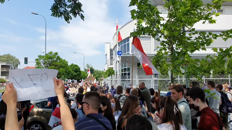 Пикет у посольства беларуси в варшаве, 21 июня
