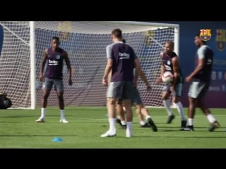 Clément lenglet trains for first time with fc barcelona