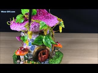 Diy grapevine tree fairy house lamp using plastic bottles and das clay