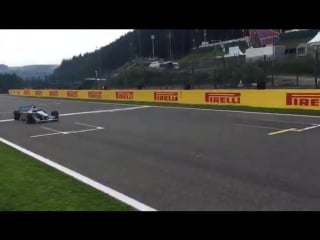 Mick schumacher in his father’s 1994 world championship winning benetton at spa