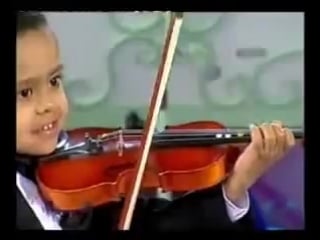 Andre rieu & 3 year old violinist, akim camara 2005