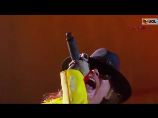 No rock in rio, alcione ensina axl rose a cantar o sooooolll