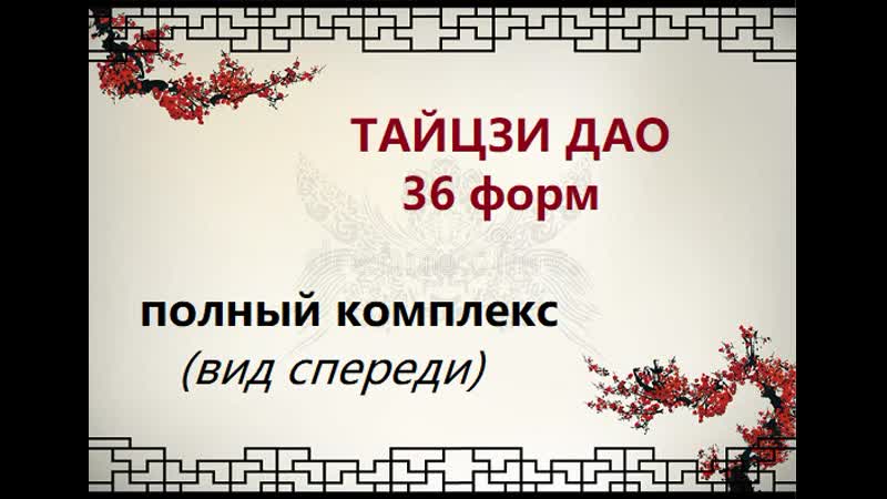 Тайцзи дао 36 форм (вид спереди)