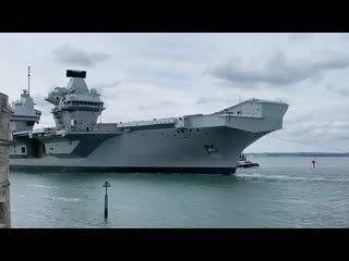 Hms queen elizabeth returns home to portsmouth on completion of operational sea training