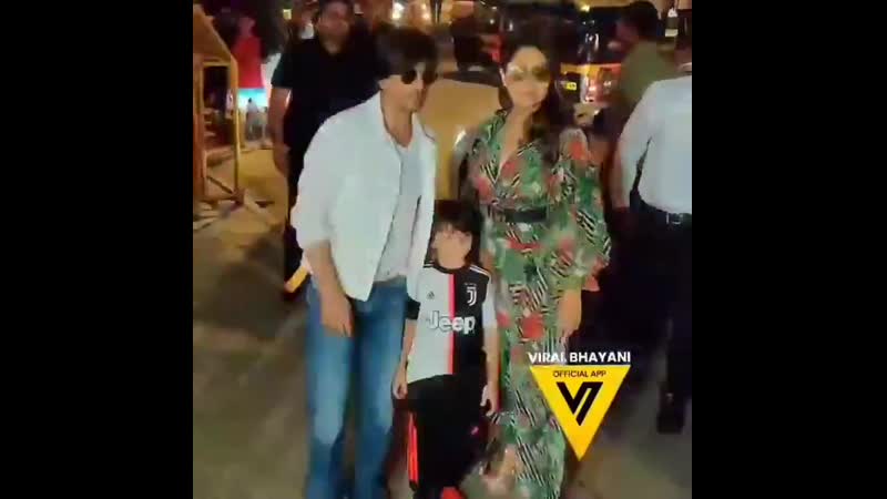 Shahrukhkhan with gauri son abram today for aradhyabachchan birthday bash viralbhayani @viralb