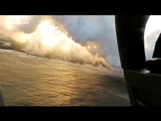 Liveleakcom aerial footage shows massive corrosive seawater plumes as lava hits hawaii seas