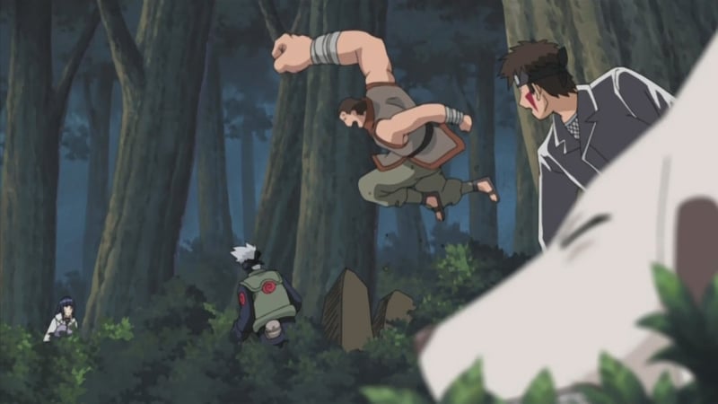 Какаши, киба и хината против гозу, кигири и нурари