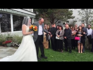 Dad surprises daughter by walking her down the aisle at her wedding [720p]
