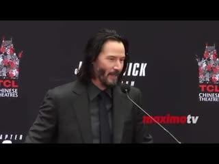 Keanu's speech at tcl chinese theater, where he was honored with hands and foot print