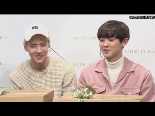 [cut] 161110 exo's chanyeol & sehun @ nature republic live broadcast