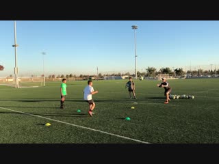 U13 boys first touch and agility exercise