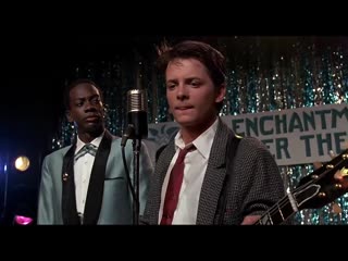 Back to the future marty mcfly plays johnny b goode and earth angel