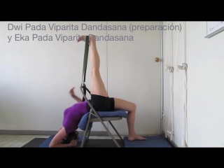 Iyengar yoga practice with a chair