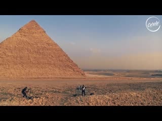 Sébastien léger at the great pyramids of giza in egypt