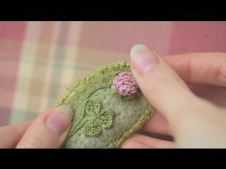 Pink clover brooch