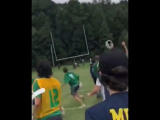 High school coach promises no more sprints if their kicker made this 60 yd field goal during summer camp
