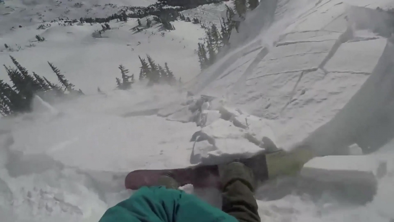 Спуск с лавиной