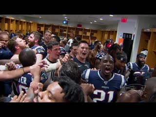 Inside the locker room patriots celebrate win over dolphins