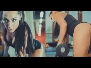 Beautiful Fitness Girls Doing Exercises, Sexy Motivational Workouts In The Gym