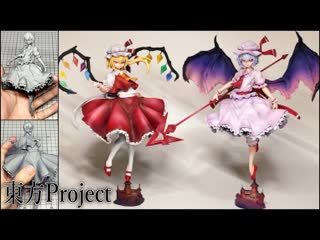 【東方project】スカーレット姉妹のフィギュアを作ってみた【粘土】how to make a figure of scarlet sisters 【touhou project】