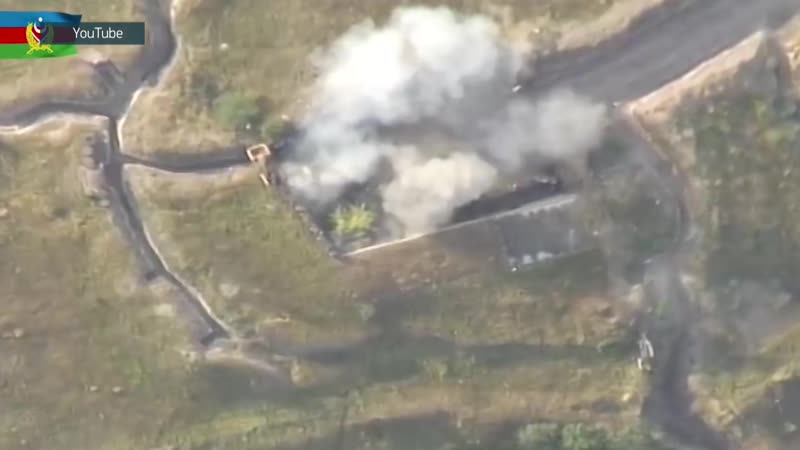 ️минобороны азербайджана опубликовало видео удара по позициям армении у азербайджано армянской государственной границы