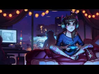 Overwatch играет в снежную ночь / gaming on a snowy night