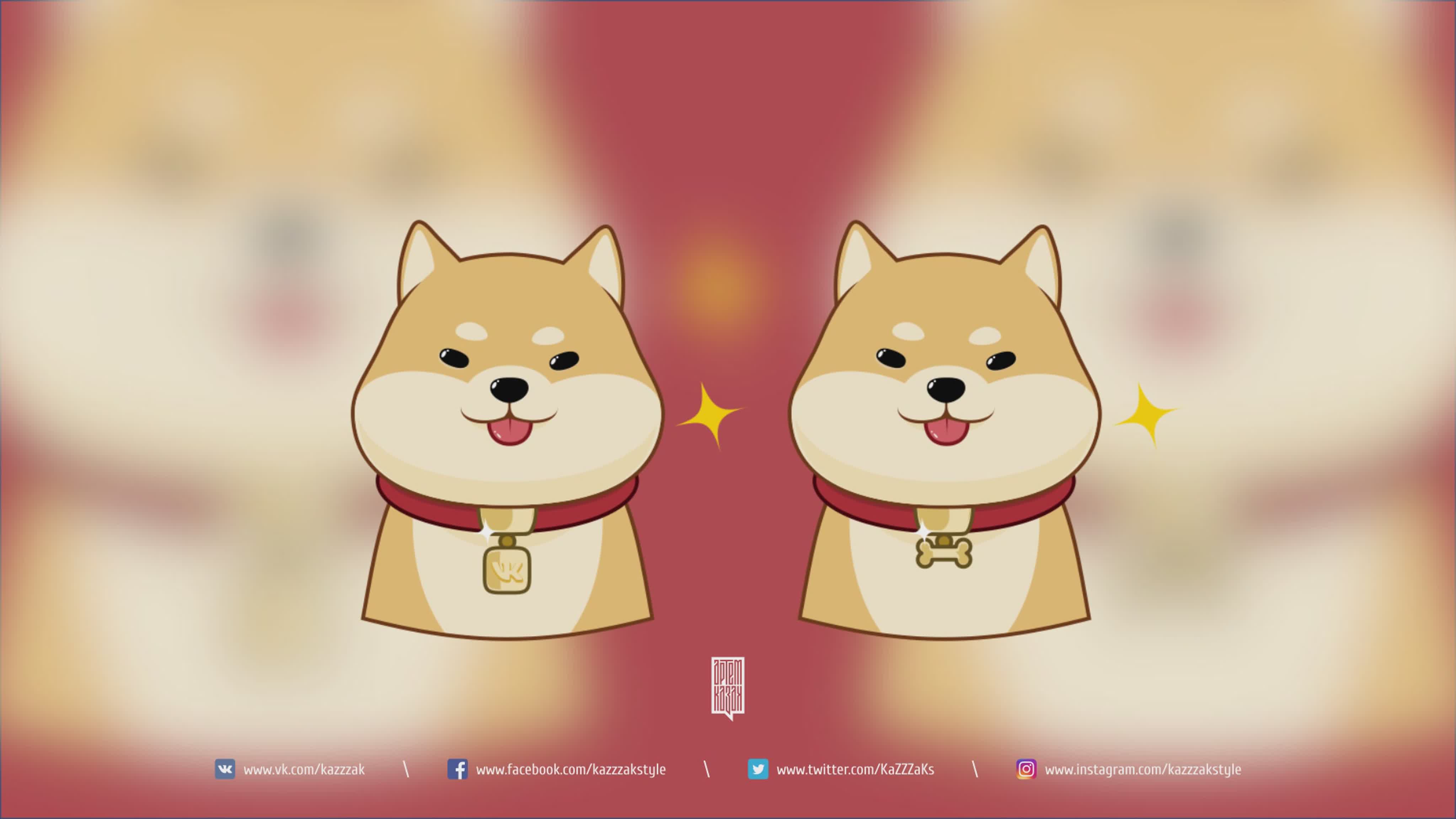 Shiba (animated set of stickers for social network ontakte)