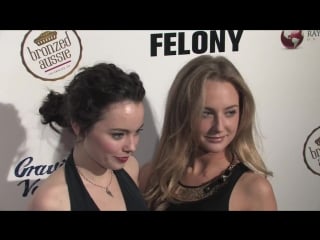 Freya tingley and karli rae grogan arriving to the felony premiere red carpet