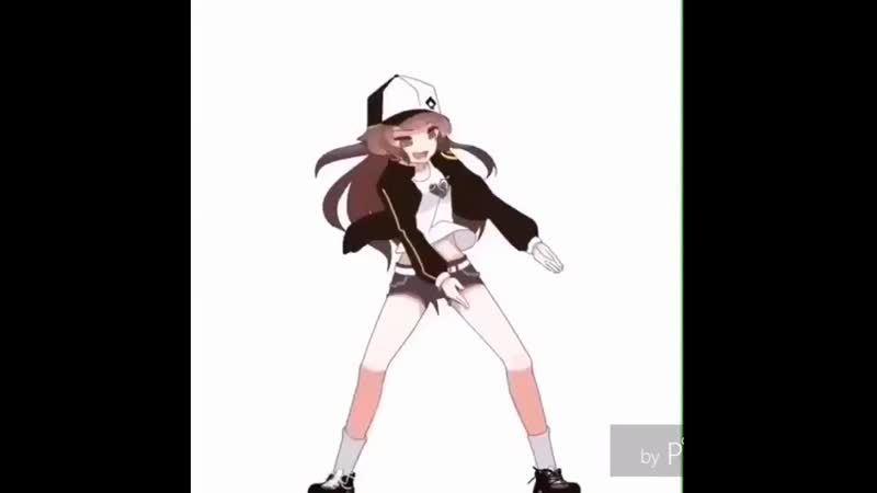 Аниме тянка флексит под крутой музон