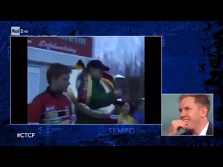 We love sebastians face expressions as he is watching himself on a video during his early karting days as a porn