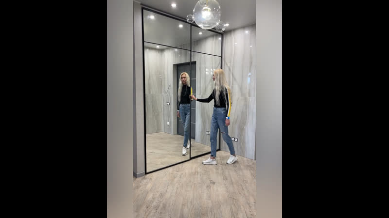 Шкаф купе в прихожей, тонкий профиль по периметру slim line от aristo