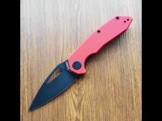 Super sharpness test kubey ku122h folding knife d2 steel blade red g10 handle