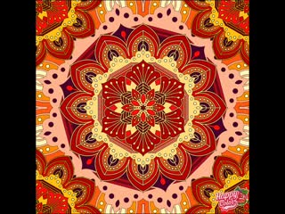 Coloring #n 0007 красно рыжая мандала / yellow red mandala