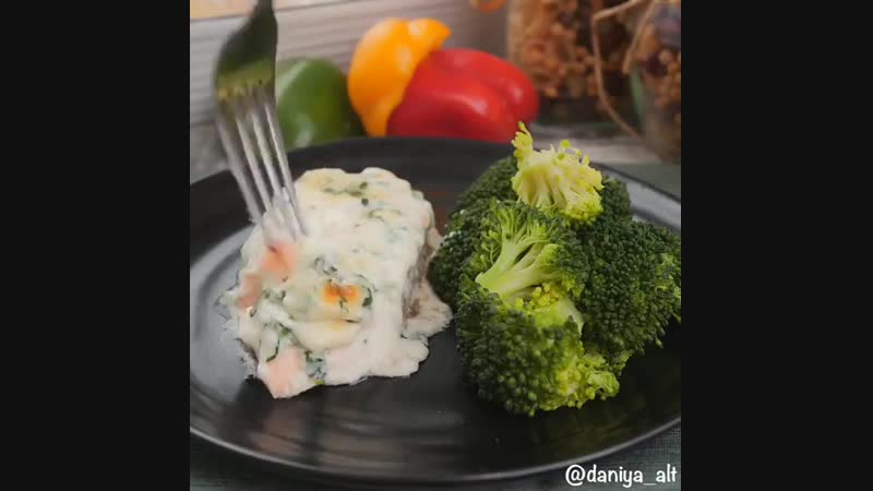 Запечённая сёмга в слиах