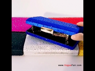 Vogue fair geometric frame satin rhinestones evening bag chic prom party purse