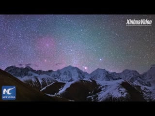 Time lapse stunning starry skies in sichuan, china
