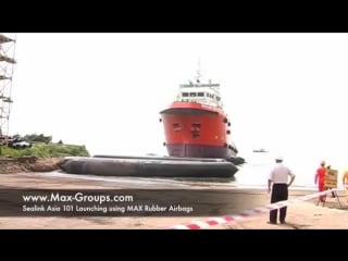 Sealink asia 101 launching using max rubber airbags