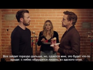 |chris evans, robert downey jr elizabeth olsen tony steals the last donut