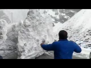 Ever seen the force of a moving glacier in real time this is in tinku nallah near pooh on